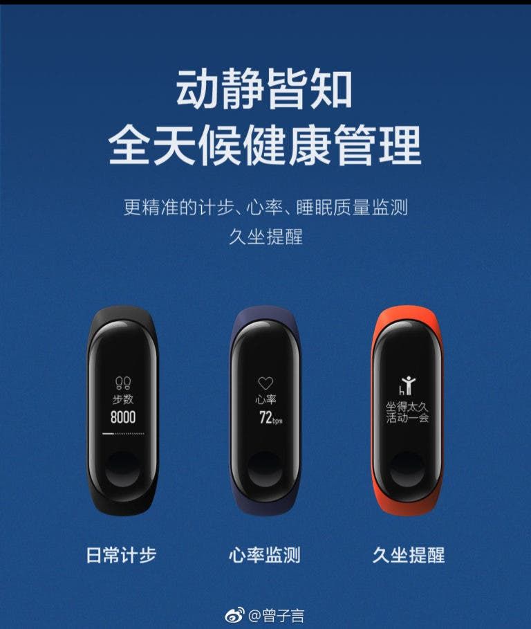 Mi Band 3 leaks in all its glory ahead of launch