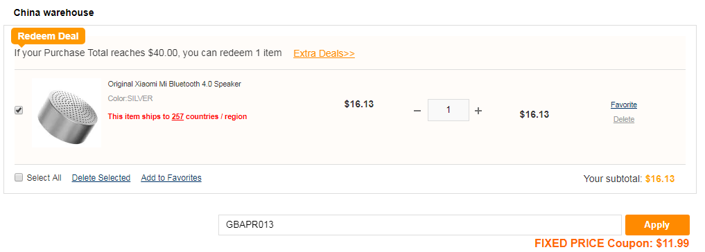Xiaomi Mi Bluetooth Speaker at $11.99 [Coupon]