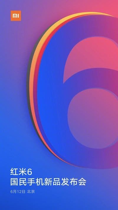 Xiaomi Redmi 6 to launch on June 12, confirms Xiaomi