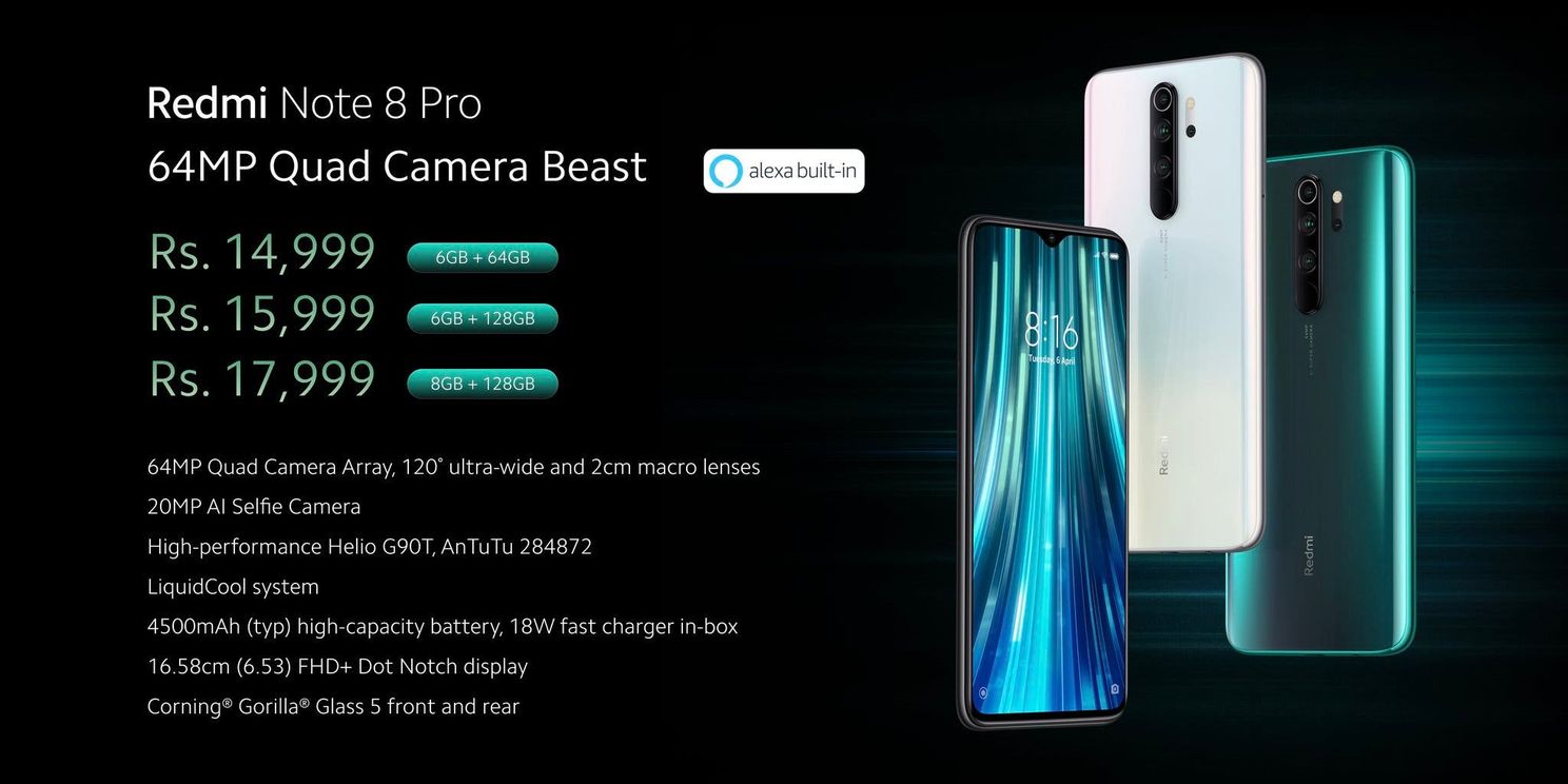 Redmi Note 8 Pro, Redmi Note 8 official In India at great prices