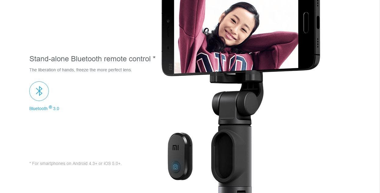 Xiaomi Selfie Stick with Bluetooth remote control released