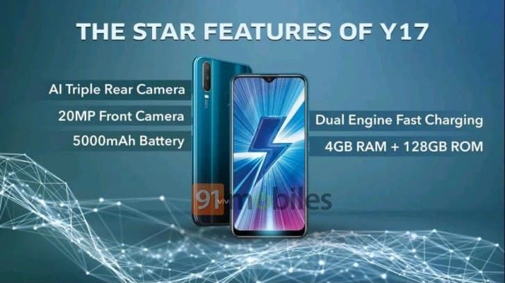 Arriving soon! VIVO Y17 with triple rear, 20MP selfie cameras, 5000mAh battery surfaces