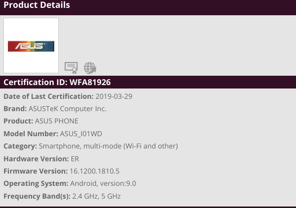 Asus ZenFone 6 receives Wi-Fi Alliance certification