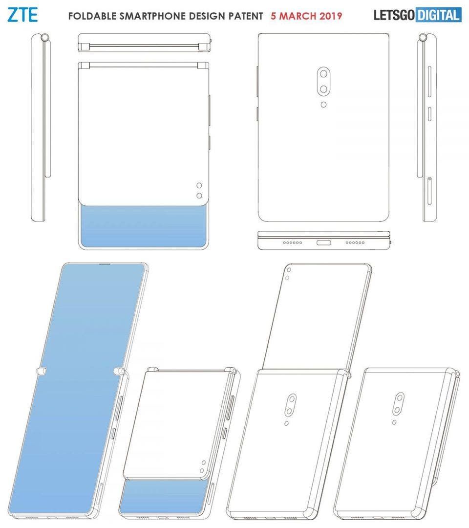 ZTE has a vision for a foldable clamshell phone, patent filing suggests