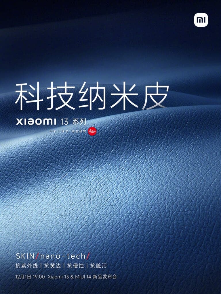 Xiaomi 13 / Pro to come with these new technologies: Nano-skin, anti-dirty & more