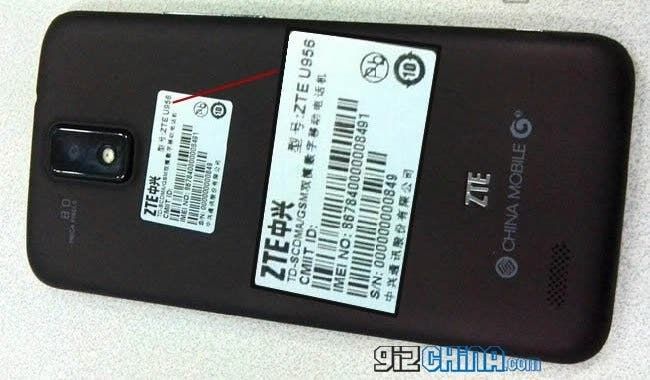 ZTE U956 MT6589 Phablet Spy Photos