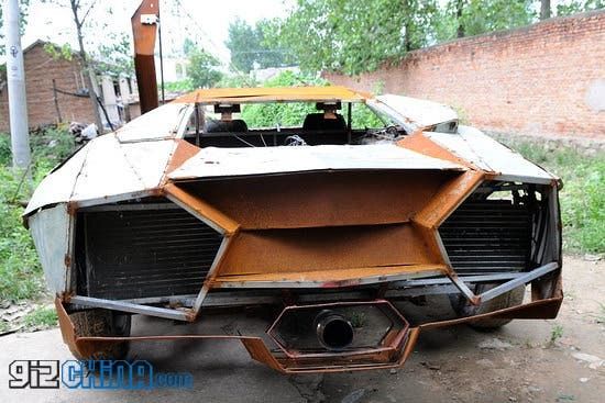 Chinese villager builds homemade Lamborghini to deliver fertilizer!