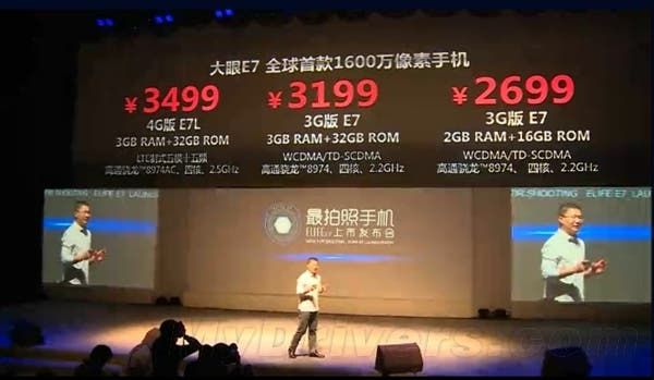 Gionee Elife E7 launched with 2.5Ghz Snapdragon 800 CPU, 3GB RAM and 16MP camera