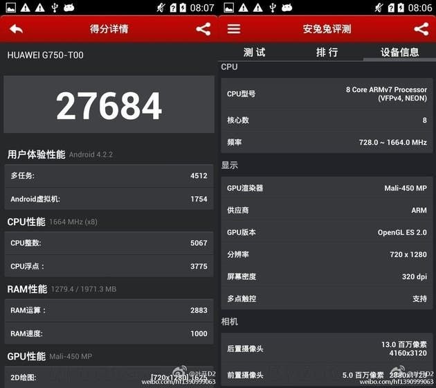 Octacore Huawei G750 leaked again in more detail!