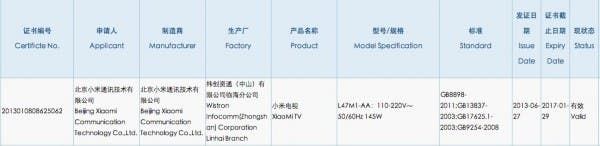 47-inch Xiaomi TV gets official approval could launch tomorrow at 10am!