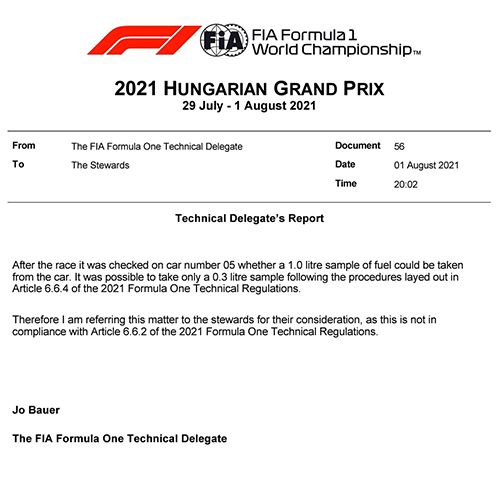Breaking. Tweede positie Sebastian Vettel in grote onzekerheid na overtreding