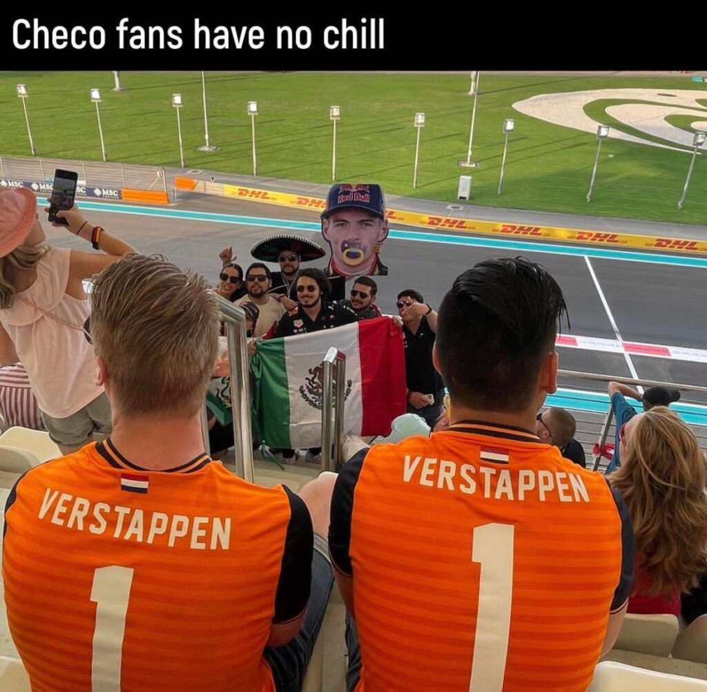 In beeld. Mexicanen nemen Max Verstappen-fans in de zeik in Abu Dhabi