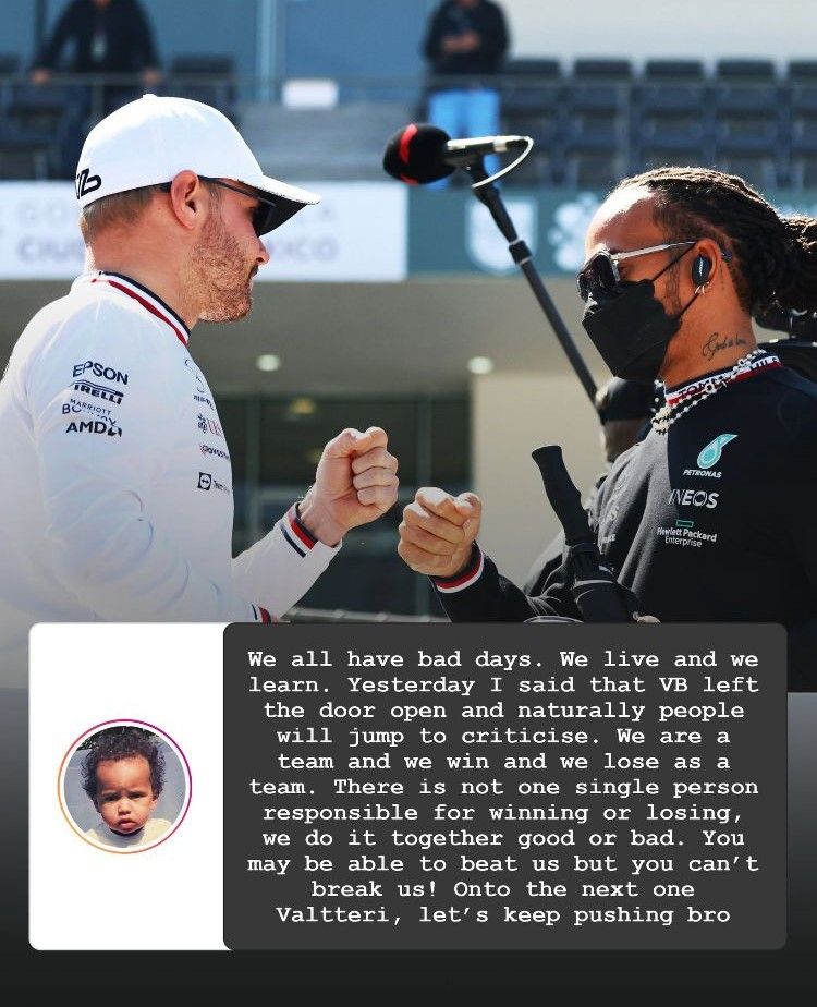 Lewis Hamilton reageert na beschuldigingen aan adres Valtteri Bottas