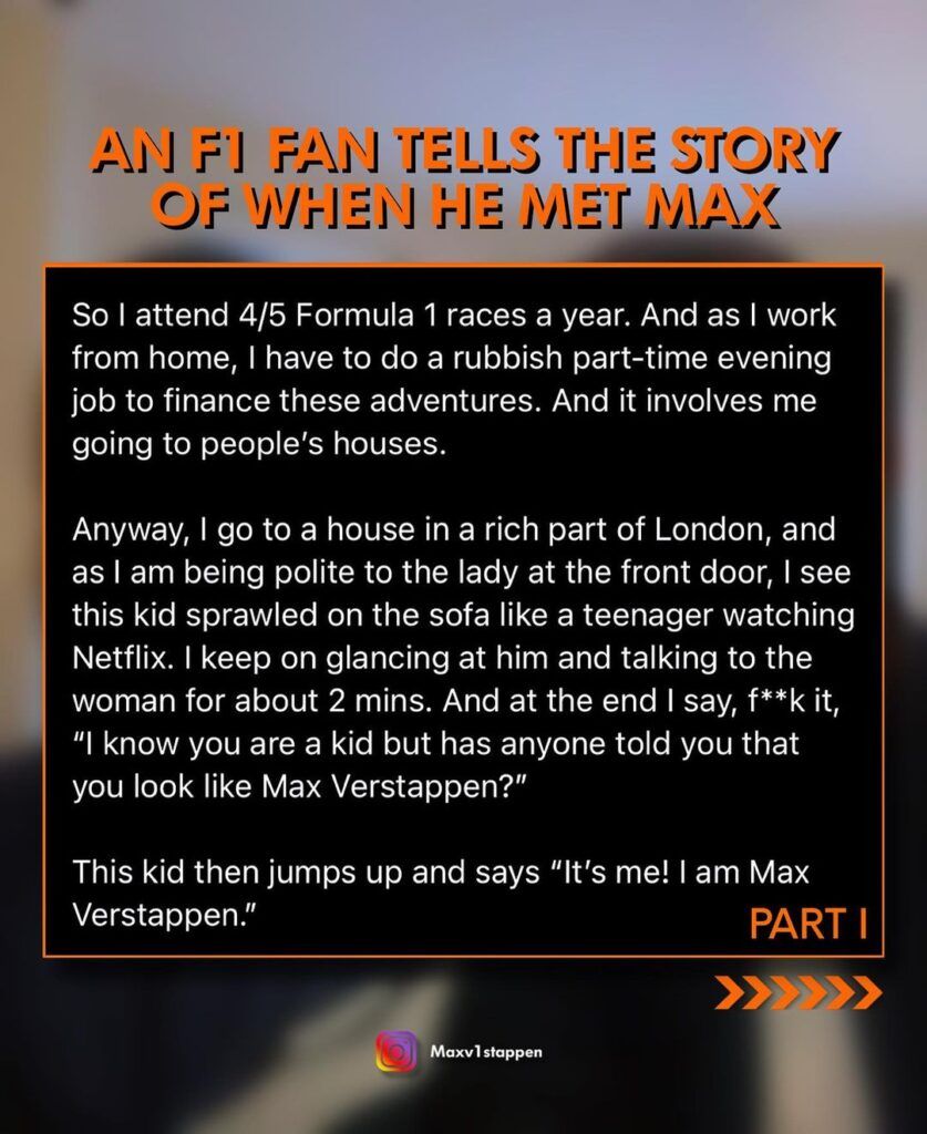 Fan deelt een mooi verhaal over Max Verstappen in Londen