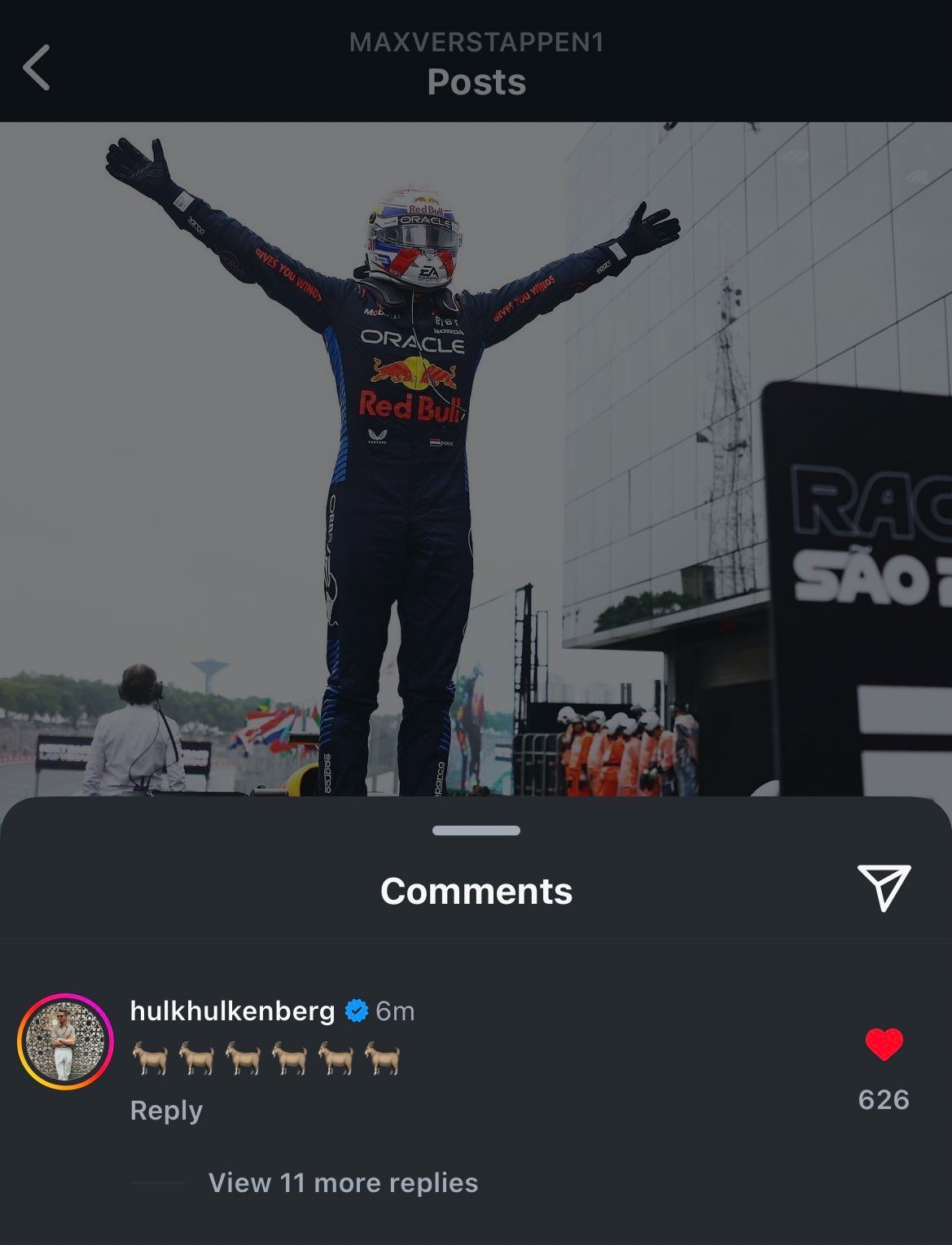 Nico Hülkenberg noemt Max Verstappen beste coureur aller tijden op Instagram