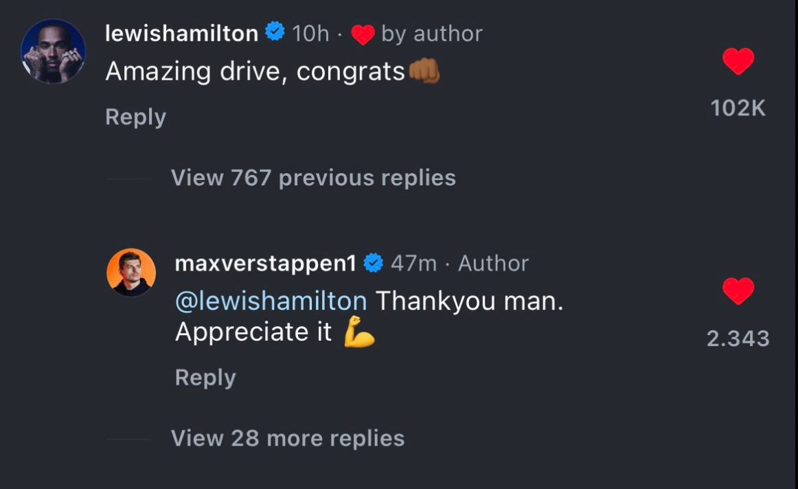 Max Verstappen reageert op Lewis Hamilton en Fernando Alonso na bericht op Instagram