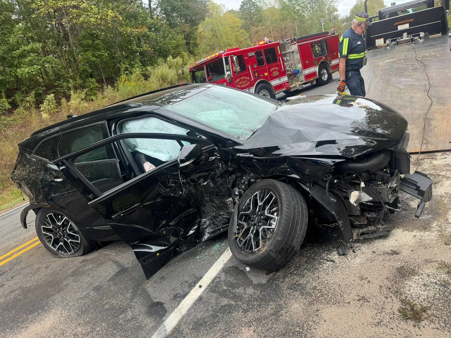 De Chevrolet Blazer van Julia Piquet, de zus van Kelly Piquet, na haar ongeluk eerder deze week