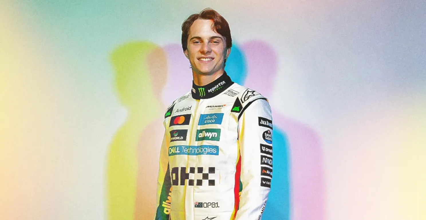 Oscar Piastri met de speciale livery voor de GP Verenigde Staten
