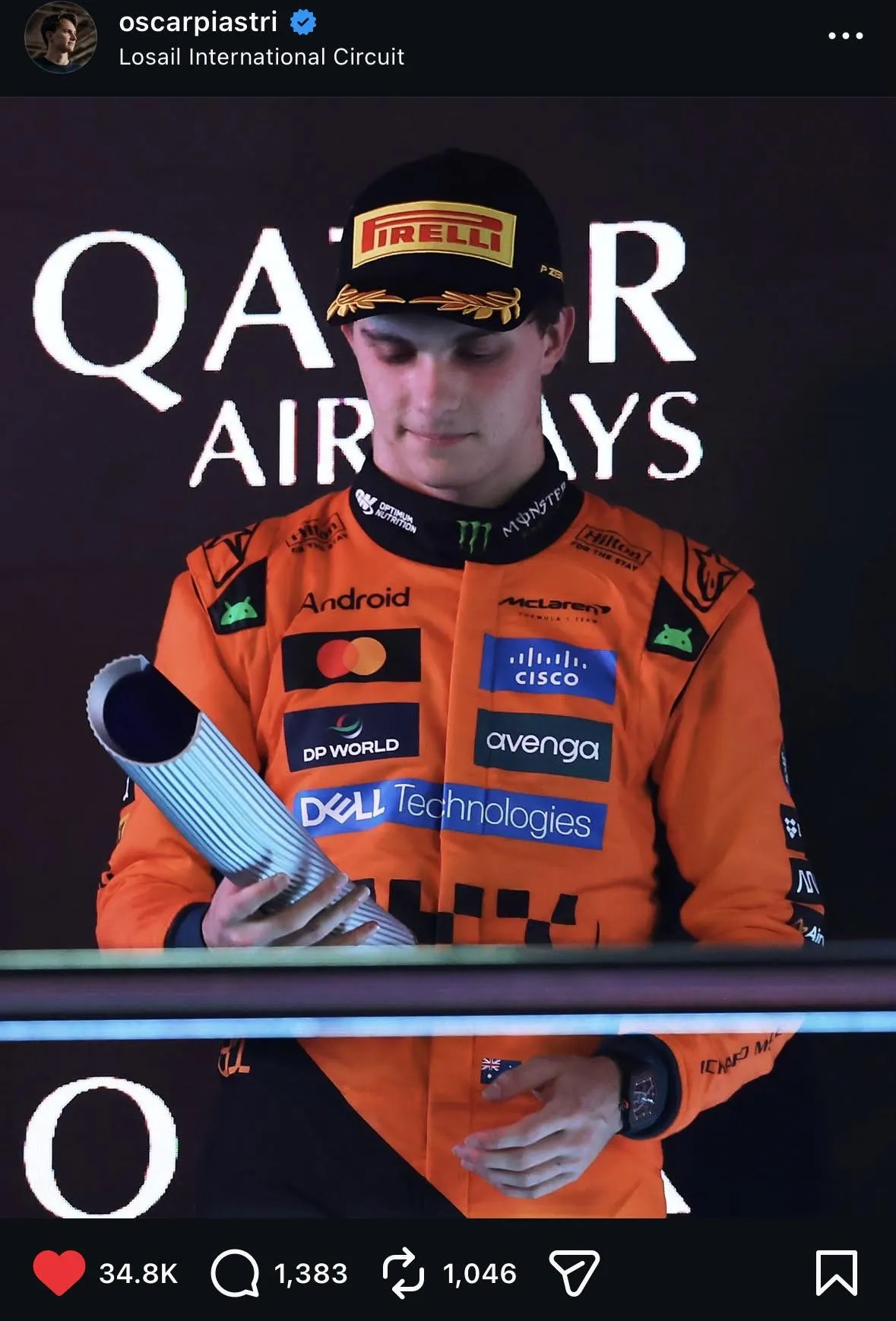 Oscar Piastri zorgt voor verbazing met statement op Instagram na GP Qatar