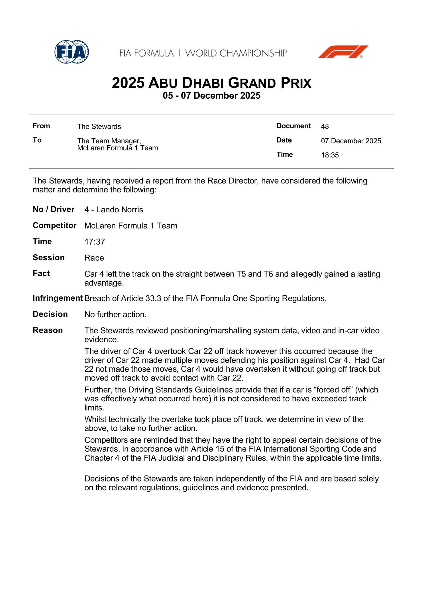 Dubbele straf voor Red Bull-coureur na incident in Abu Dhabi