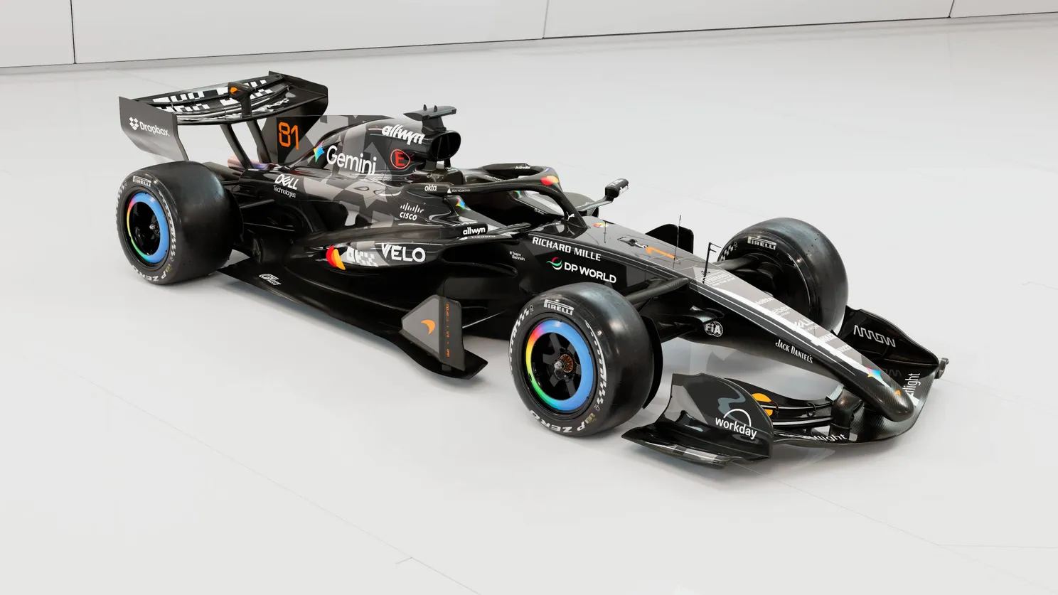 De test-livery van McLaren voor de MCL40 tijdens de testdagen in Barcelona