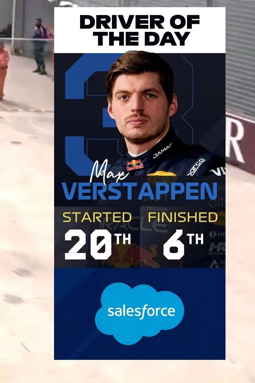 Max Verstappen is de Driver of the Day in Australië 2026