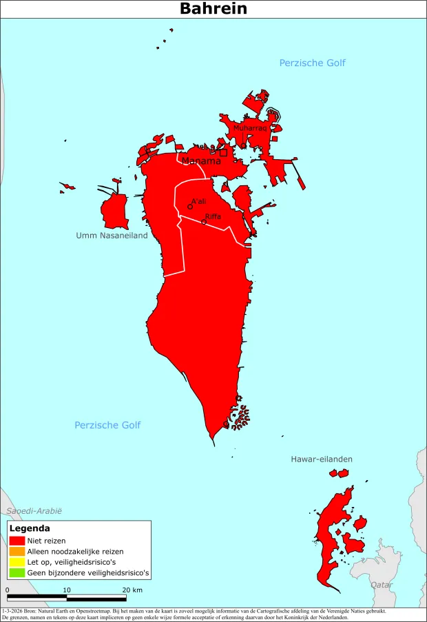 Het reisadvies voor Bahrein vanuit Buitenlandse Zaken