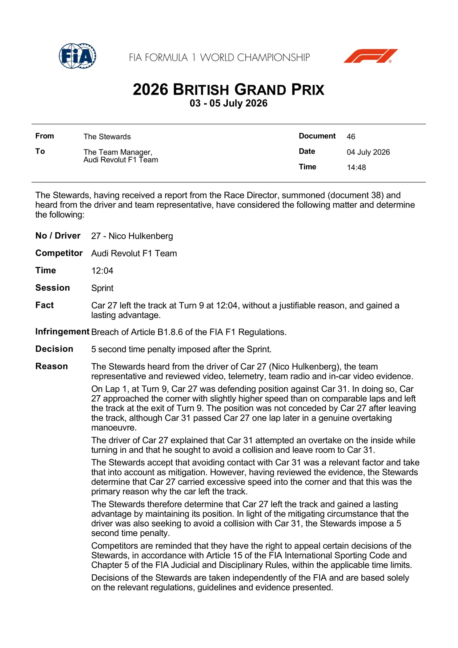 Hulkenberg penalty