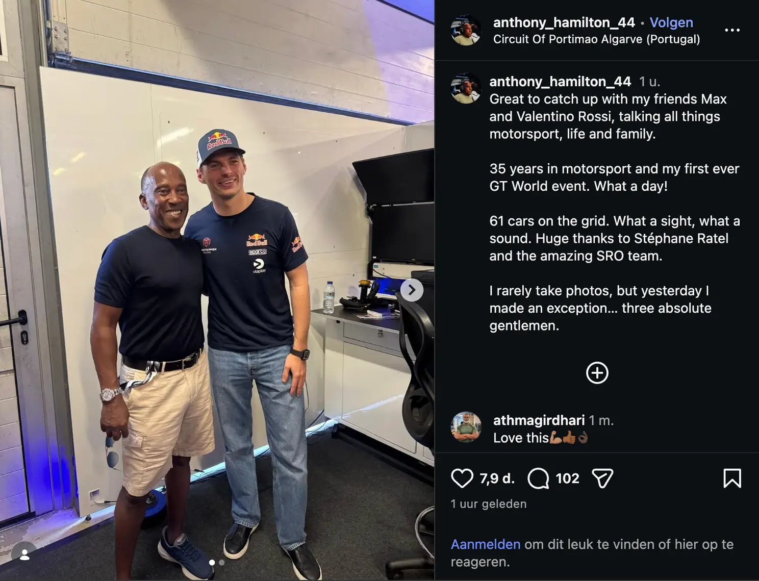 Hamilton verrast vriend en vijand en gaat op de foto met Max Verstappen in Portugal