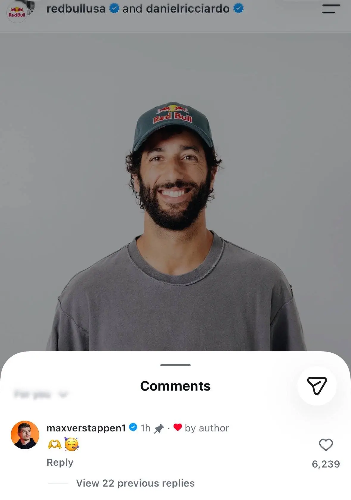 De reactie van Max Verstappen op de Red Bull-terugkeer van Daniel Ricciardo