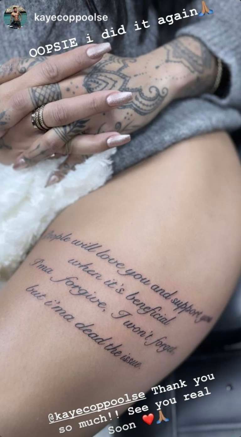 Glennis Grace laat tattoo zetten, loopt nu rond met een spelfout op haar lichaam