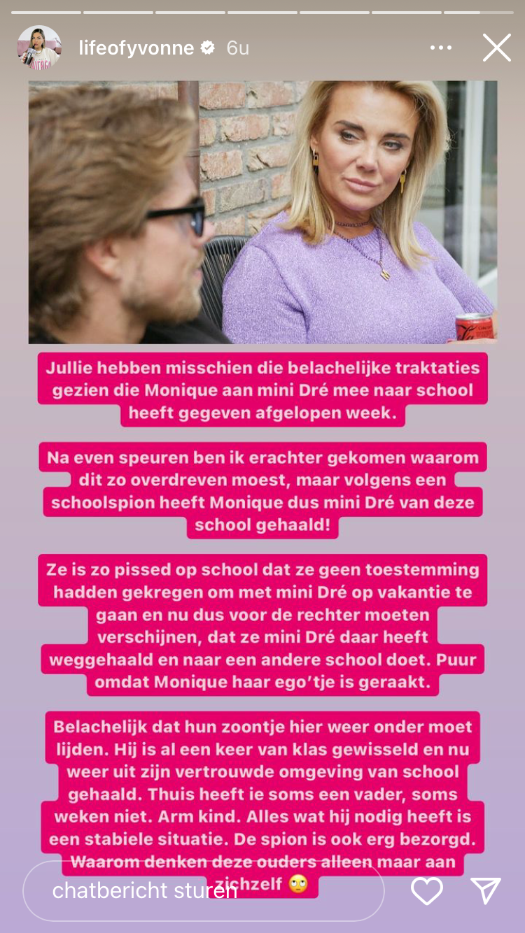 Monique Westenberg haalt zoon Dré van school: 'Onverantwoordelijke moeder'