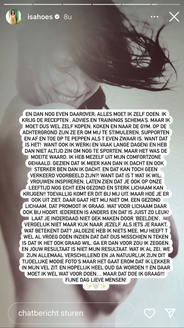 Isa Hoes krijgt bakken met kritiek na 'te magere' foto's