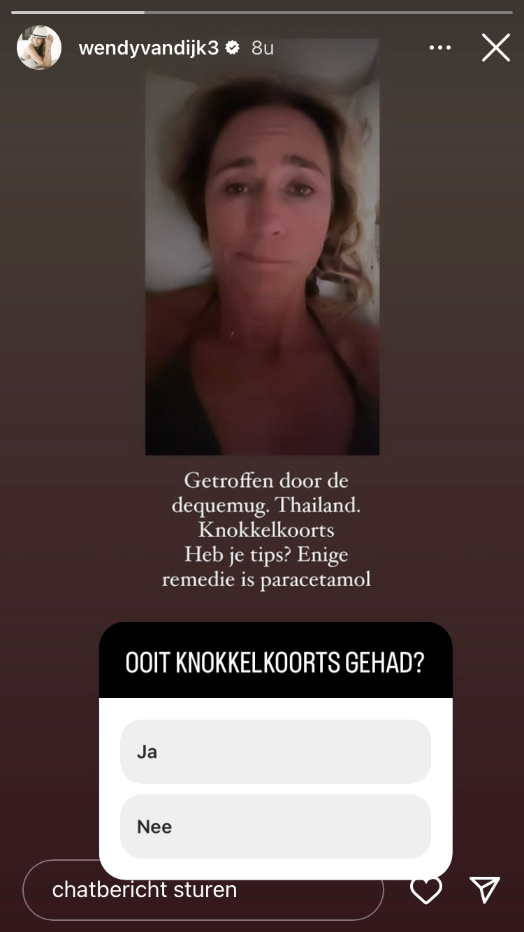 Wendy van Dijk gevloerd door tropisch virus