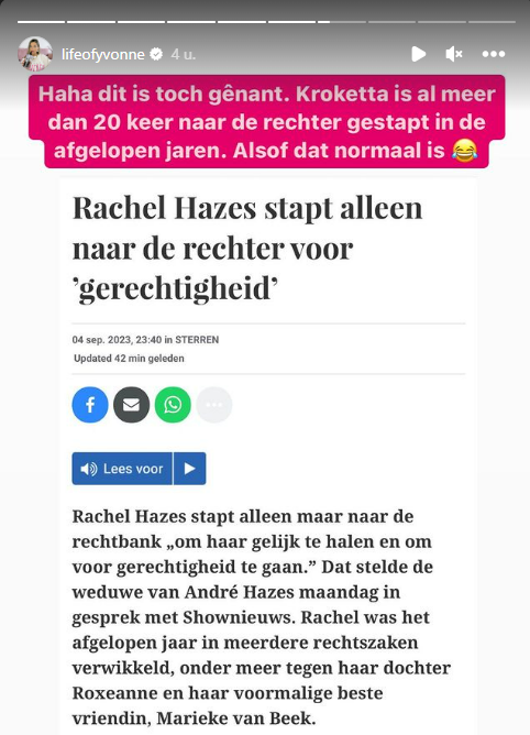 Rachel Hazes zoekt geen ruzie maar heeft wel '20 rechtzaken lopen'