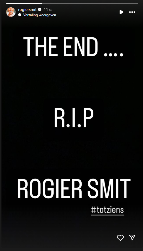 Grote zorgen om Rogier Smit na zorgelijke noodkreet op Instagram: 'R.I.P ROGIER'