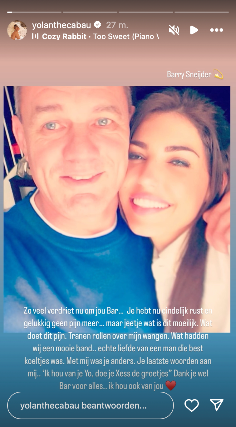 Gebroken Yolanthe deelt emotioneel bericht over Sneijder (FOTO)