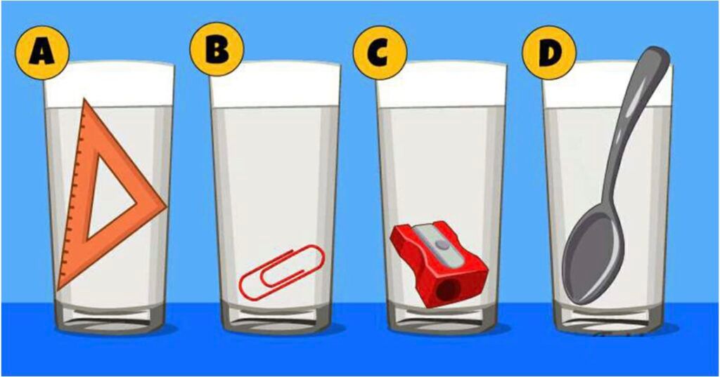 Zie jij het? Welk glas bevat het meeste water?
