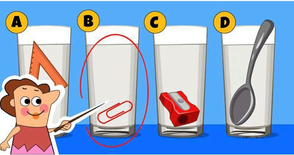 Zie jij het? Welk glas bevat het meeste water?
