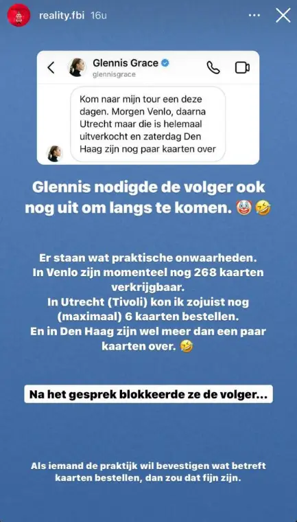 Beelden gelekt van knallende ruzie Glennis Grace en volger