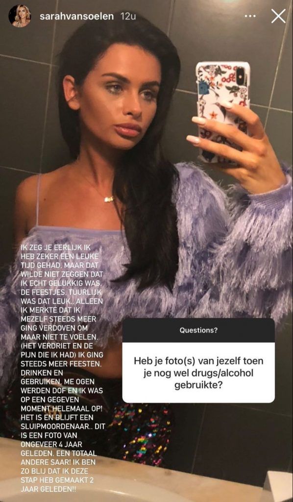 Uit de oude doos: Sarah van Soelen deelt heftige foto uit verslavingstijd