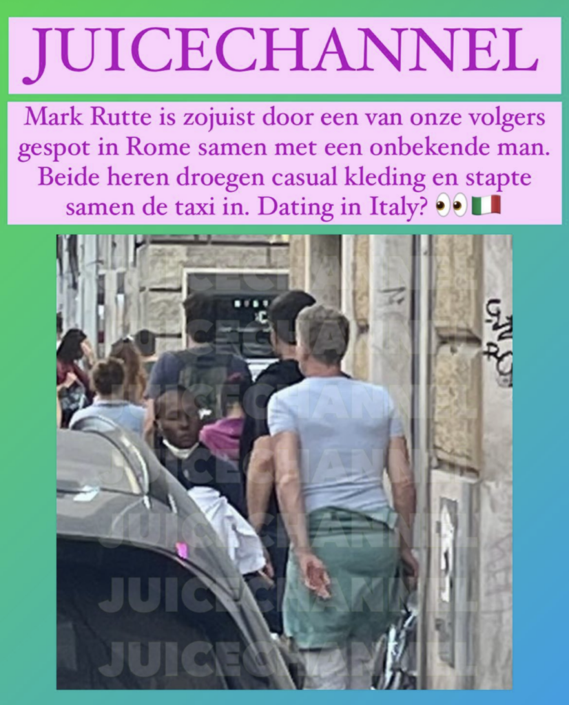 Mark Rutte op date gespot in Italië met onbekende man