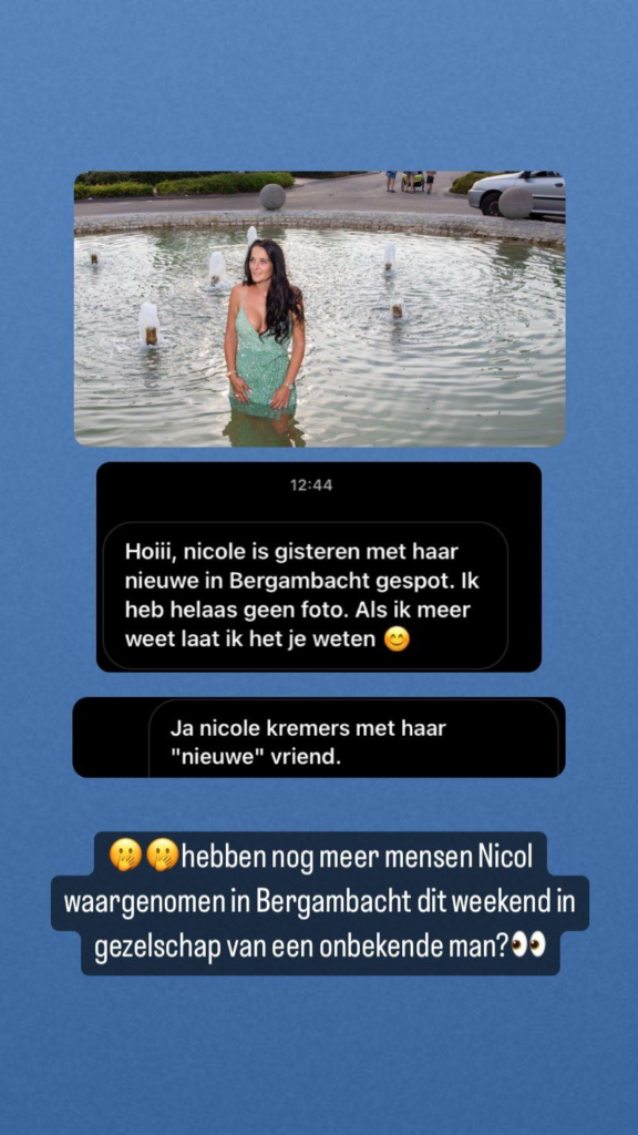 Nicol, vriendin van Peter Gillis, gespot op date met nieuwe man