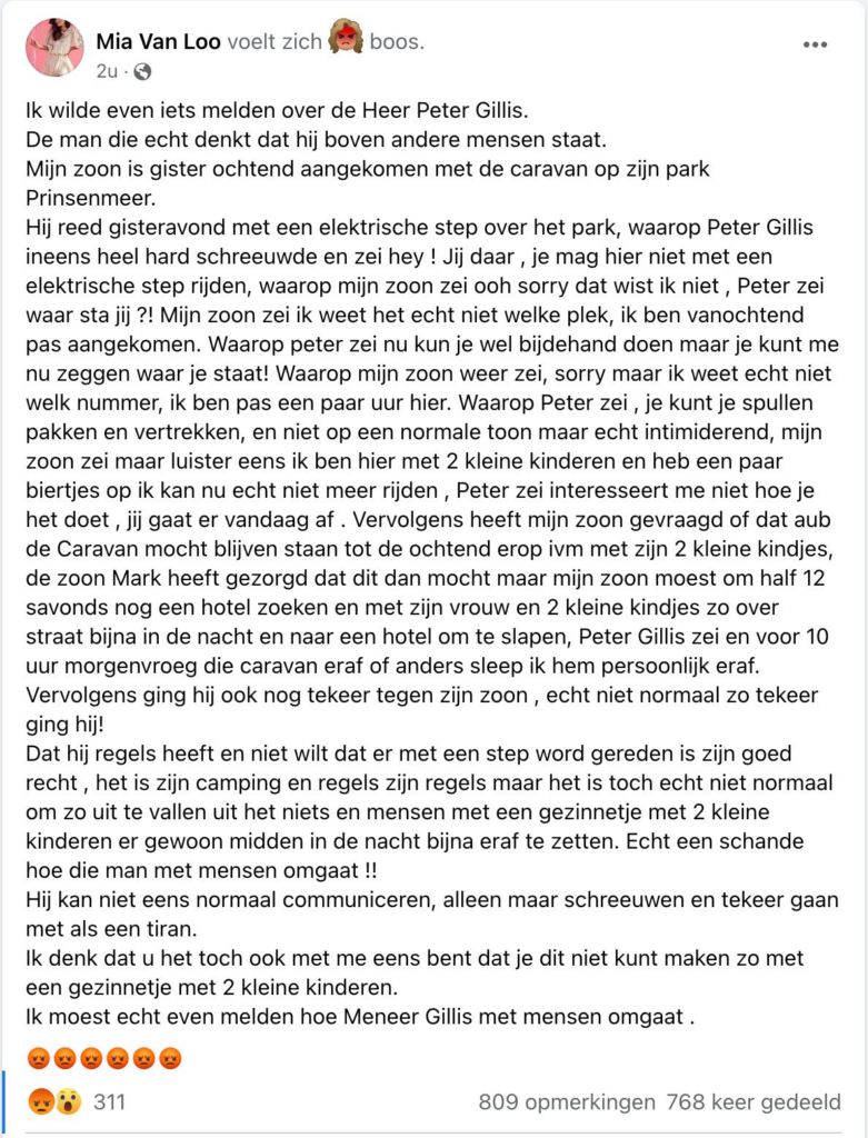 Zien: Peter Gillis stuurt gezin met twee kinderen van zijn park af