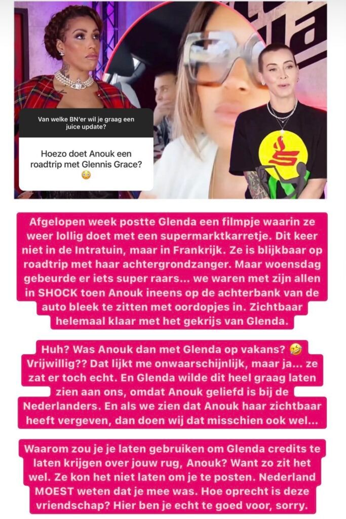 Bizarre details uitgekomen over roadtrip Anouk en Glennis Grace