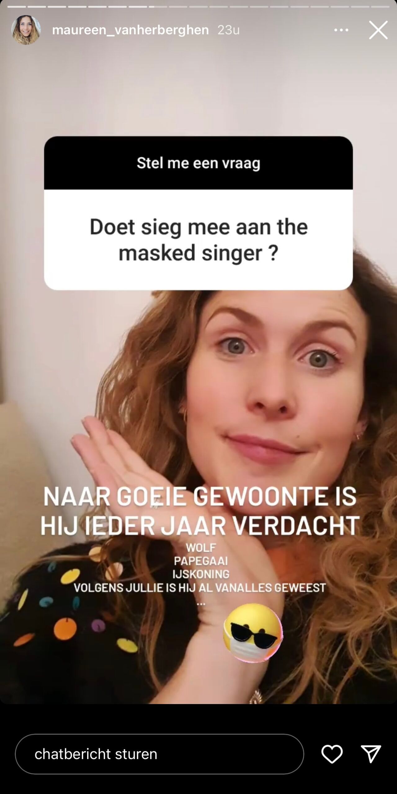 Duikt Sieg De Doncker op in 'The Masked Singer'? Vriendin Maureen Vanherbergen klapt uit de biecht
