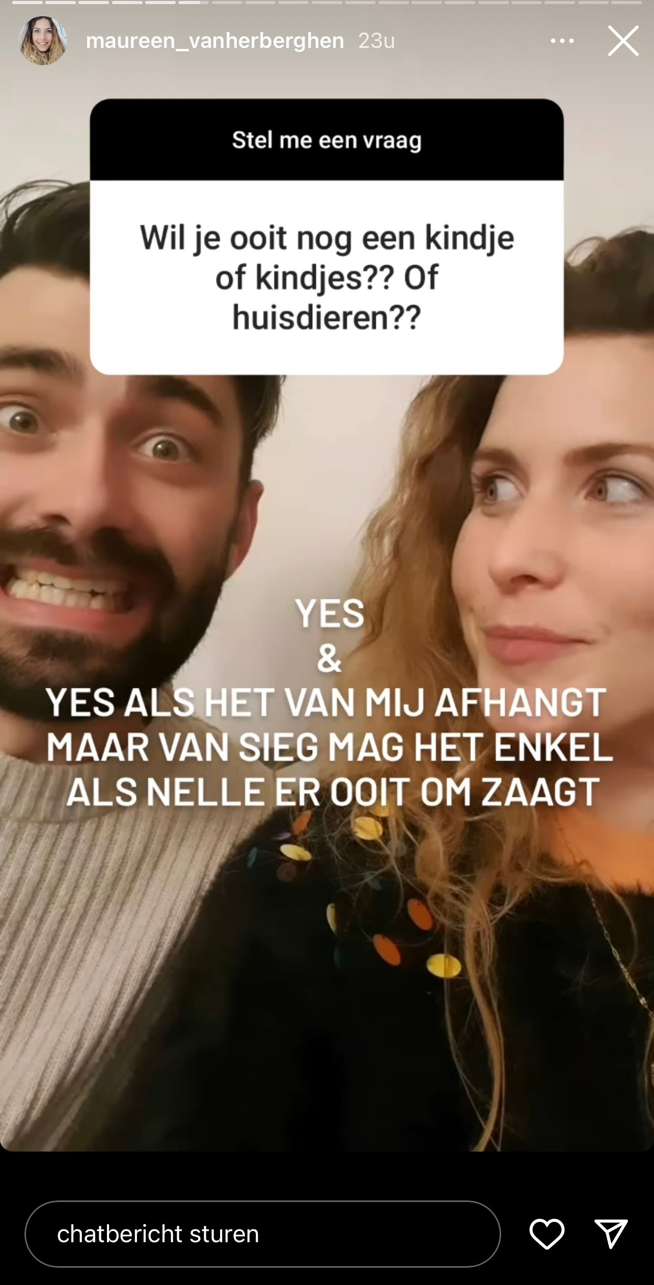 Wordt Nelle grote zus? Sieg De Doncker en Maureen Vanherberghen hebben groot nieuws over gezinsuitbreiding