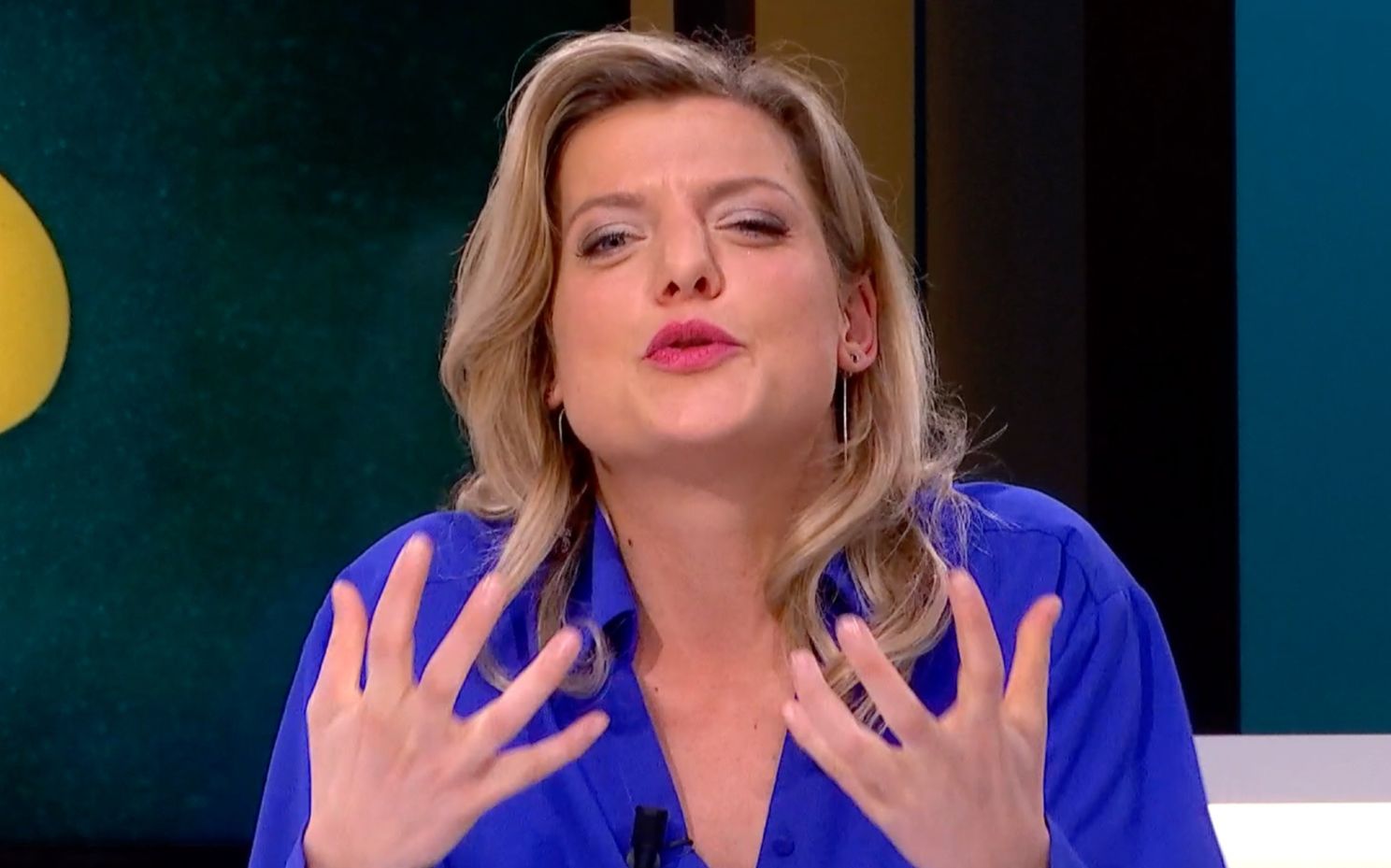 Ella Leyers in 'De Ideale Wereld' op 15 februari. Bron: VRT. 