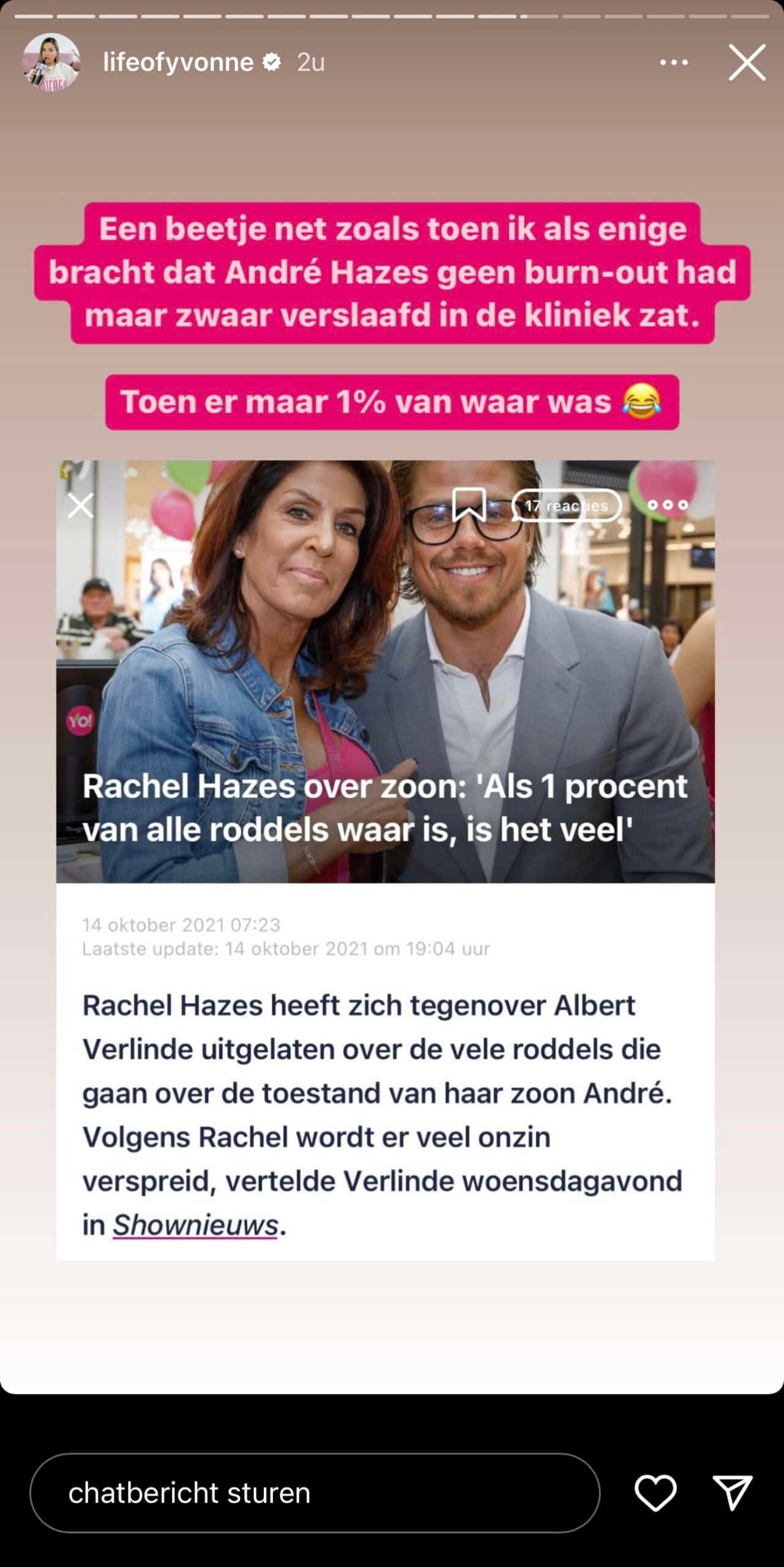 Bom barst bij familie Hazes en Rachel houdt zich niet langer stil: "Ik wens je een gelukkig leven toe"