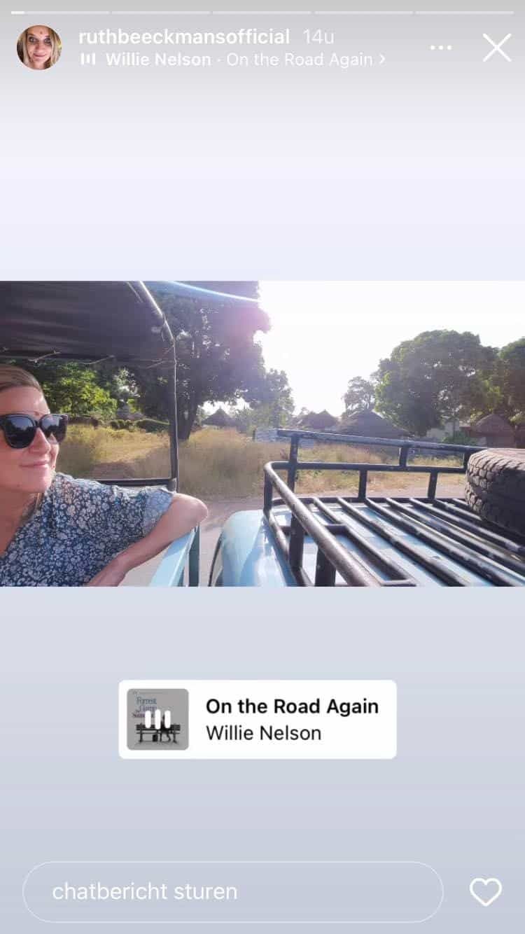 Een recente post van Ruth Beeckmans waarop we kunnen zien dat ze in het buitenland vertoeft. Bron: Instagram Stories.